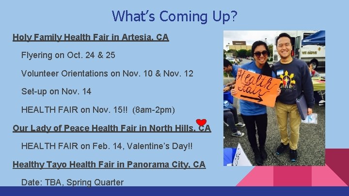 What’s Coming Up? Holy Family Health Fair in Artesia, CA Flyering on Oct. 24