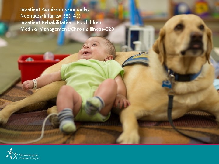Inpatient Admissions Annually: Neonates/Infants= 350 -400 Inpatient Rehabilitation= 80 children Medical Management/Chronic Illness=220 