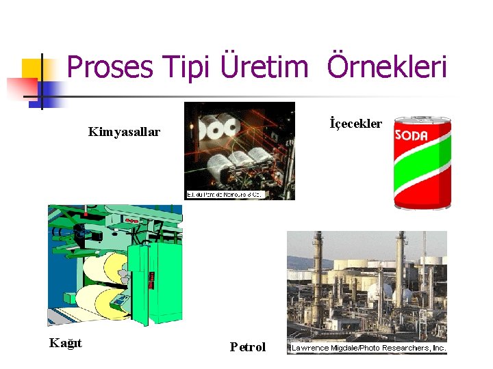 Proses Tipi Üretim Örnekleri İçecekler Kimyasallar Kağıt Petrol Proses Tipi Üretim Örnekleri İçecekler Kimyasallar Kağıt Petrol