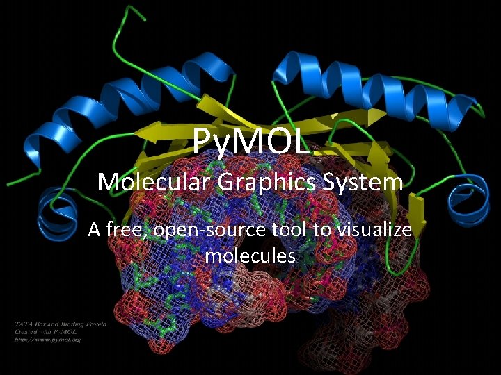 Py. MOL Molecular Graphics System A free, open-source tool to visualize molecules 