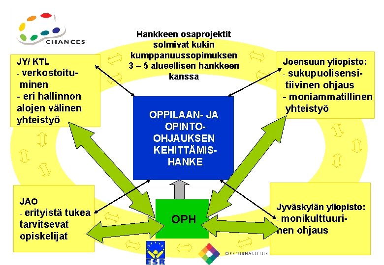 JY/ KTL - verkostoitu- minen - eri hallinnon alojen välinen yhteistyö Hankkeen osaprojektit solmivat