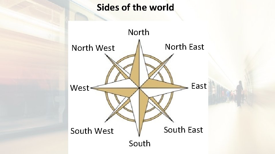 Sides of the world North East North West East West South East South West