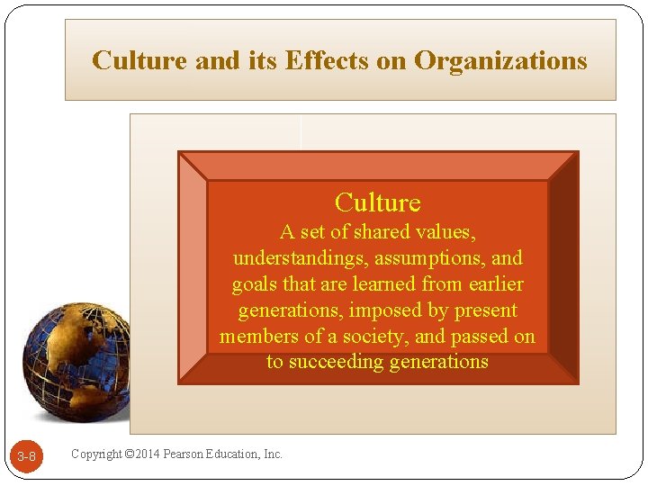 Culture and its Effects on Organizations Culture A set of shared values, understandings, assumptions, Culture and its Effects on Organizations Culture A set of shared values, understandings, assumptions,