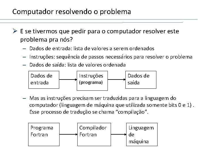 Computador resolvendo o problema Ø E se tivermos que pedir para o computador resolver