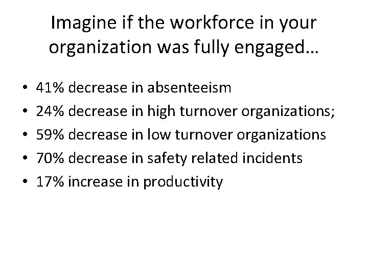 Imagine if the workforce in your organization was fully engaged… • • • 41%