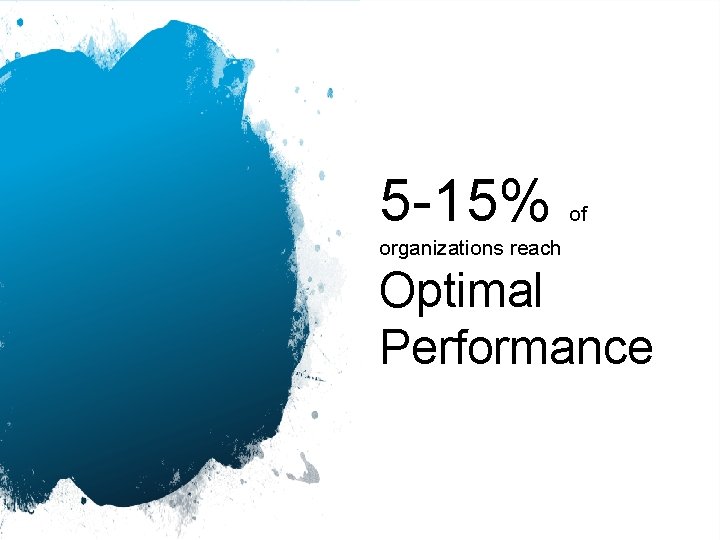 5 -15% of organizations reach Optimal Performance 