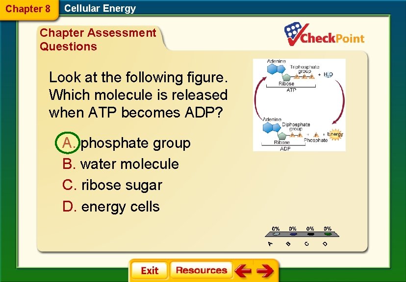 Chapter 8 Cellular Energy Chapter Assessment Questions Look at the following figure. Which molecule