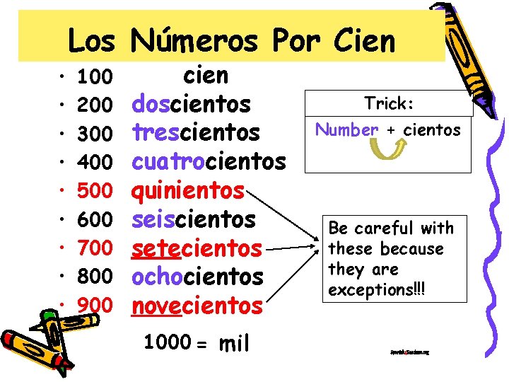 Los Números Por Cien • • • 100 200 300 400 500 600 700 Los Números Por Cien • • • 100 200 300 400 500 600 700