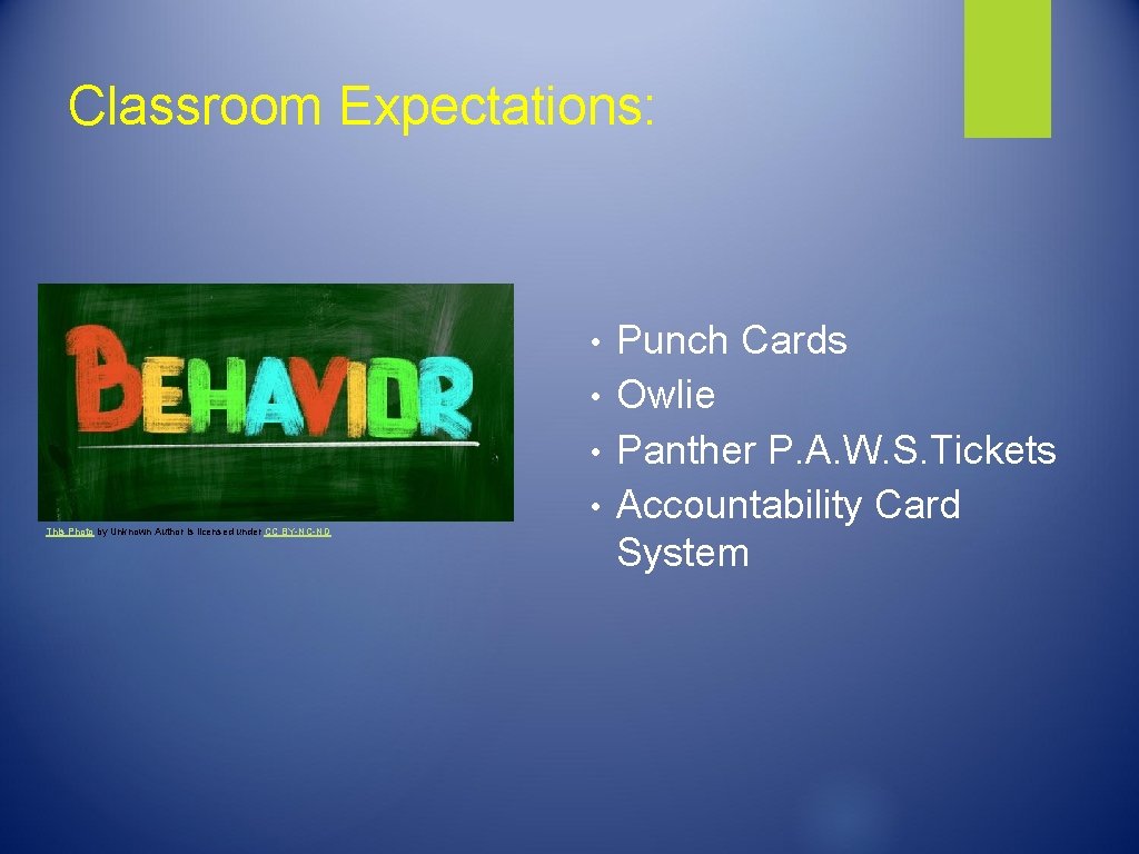 Classroom Expectations: Punch Cards • Owlie • Panther P. A. W. S. Tickets •