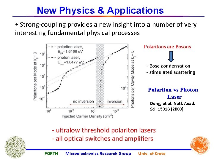 New Physics & Applications • Strong-coupling provides a new insight into a number of