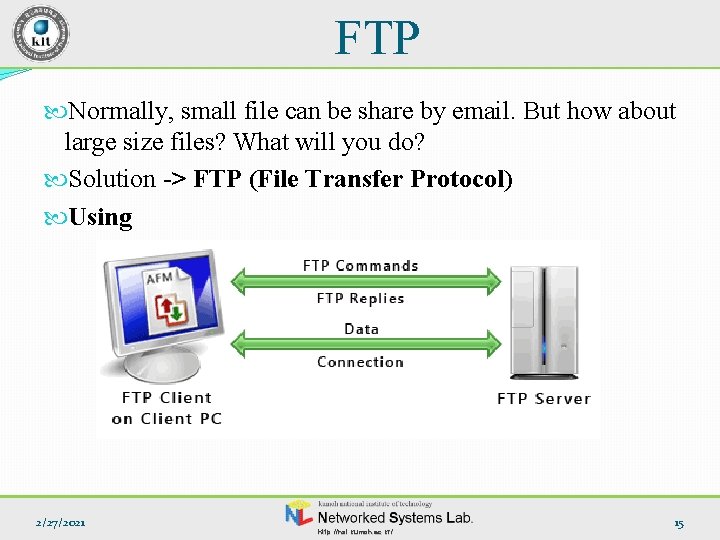 FTP Normally, small file can be share by email. But how about large size