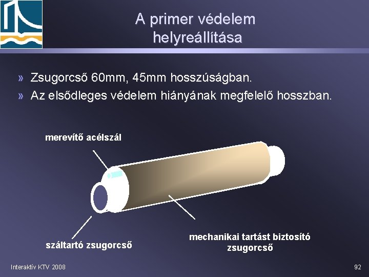 A primer védelem helyreállítása » Zsugorcső 60 mm, 45 mm hosszúságban. » Az elsődleges