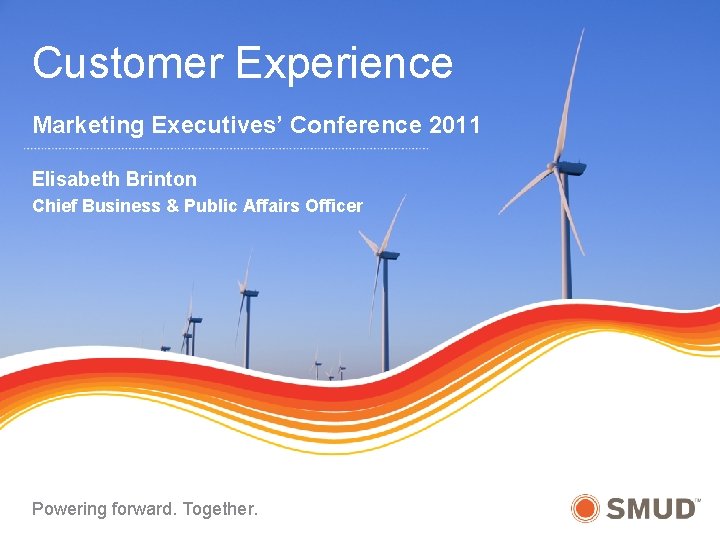 Customer Experience Marketing Executives’ Conference 2011 Elisabeth Brinton Chief Business & Public Affairs Officer