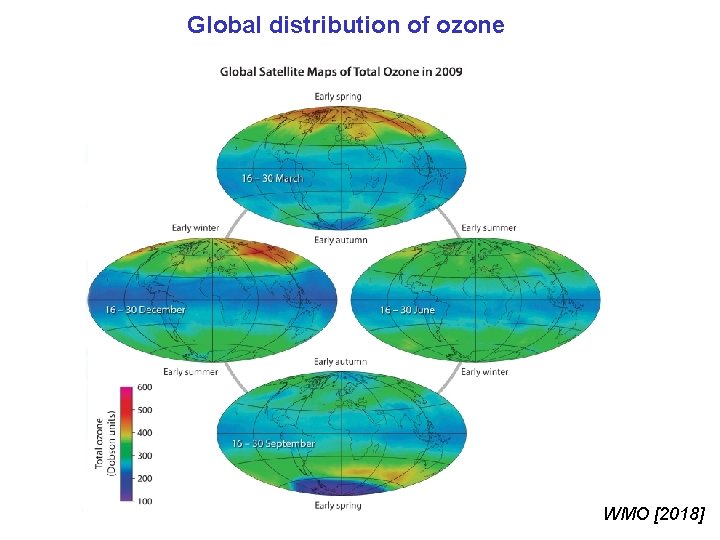 Global distribution of ozone WMO [2018] 