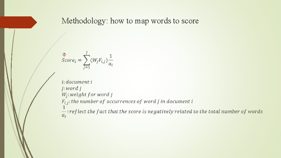 Methodology: how to map words to score 