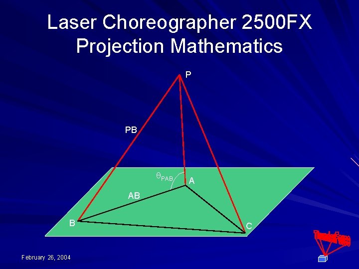 Laser Choreographer 2500 FX Projection Mathematics P PB q. PAB A AB B February