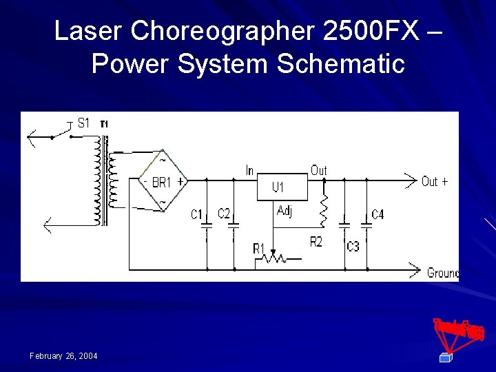 Laser Choreographer 2500 FX – Power System Schematic February 26, 2004 