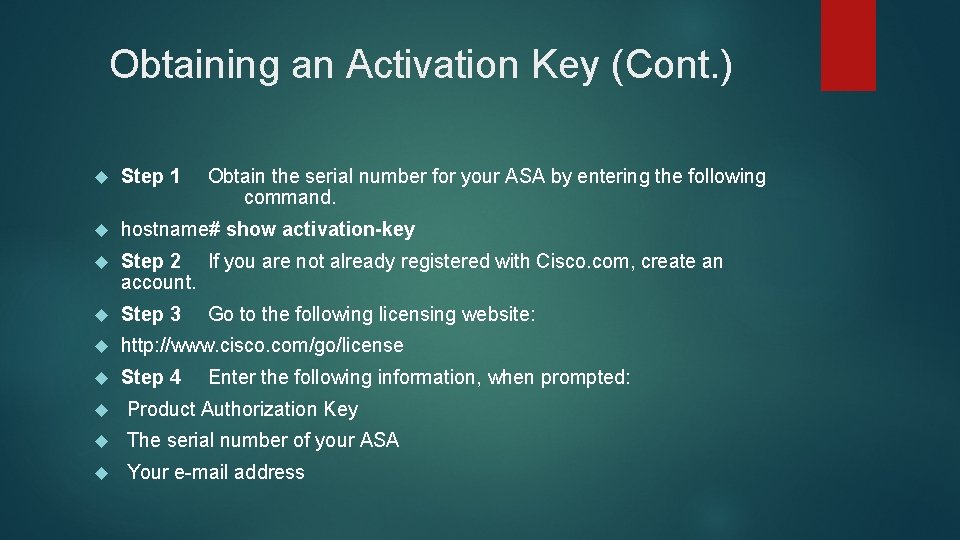 cisco asa activation key command