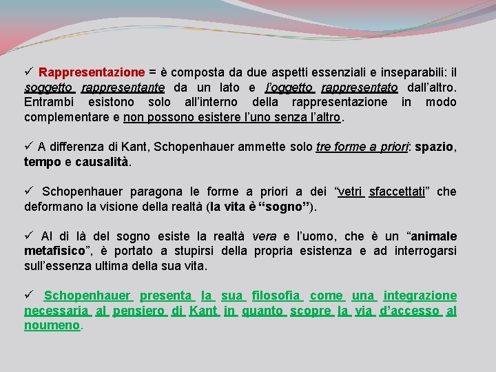 ü Rappresentazione = è composta da due aspetti essenziali e inseparabili: il soggetto rappresentante