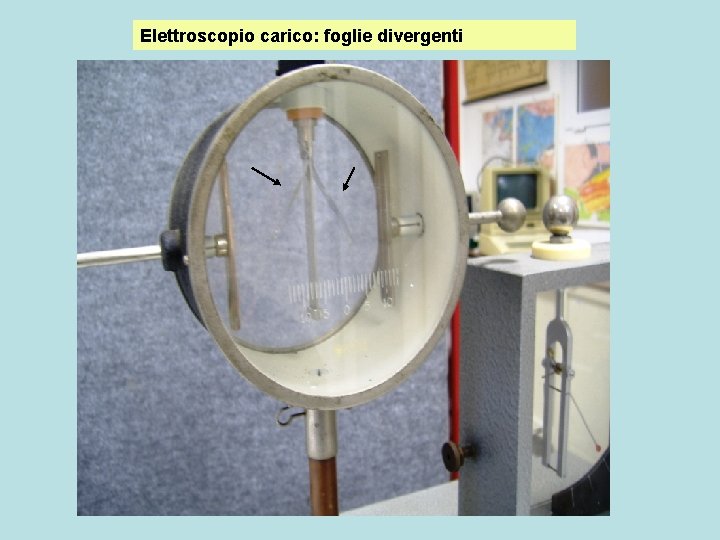 Elettroscopio carico: foglie divergenti 