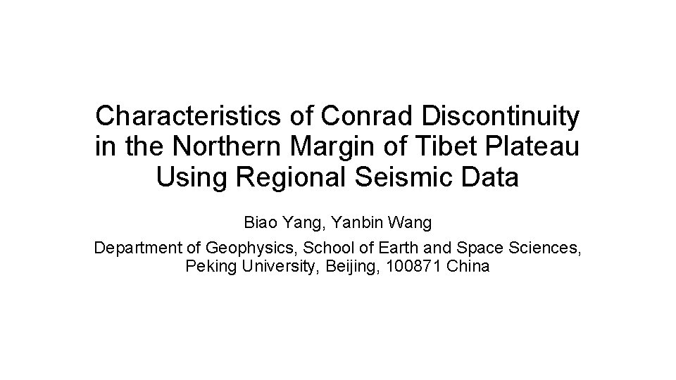 Characteristics of Conrad Discontinuity in the Northern Margin of Tibet Plateau Using Regional Seismic