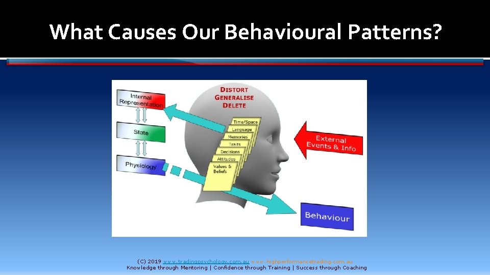 What Causes Our Behavioural Patterns? (C) 2019 www. tradingpsychology. com. au www. highperformancetrading. com.