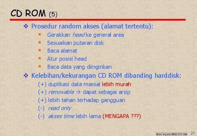 Memori Eksternal By Endro Ariyanto End May 2006