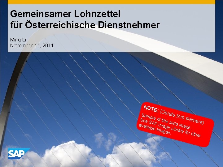 Gemeinsamer Lohnzettel für Österreichische Dienstnehmer Ming Li November 11, 2011 NOT E: (D elete