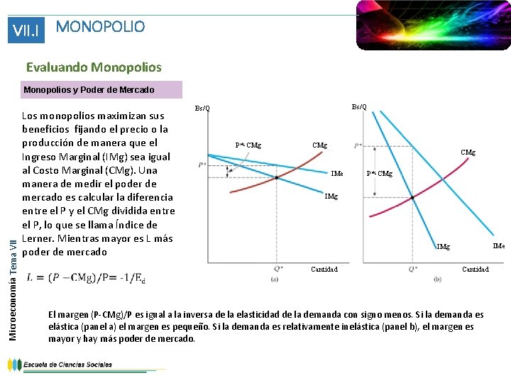 VII. I MONOPOLIO Evaluando Monopolios Microeconomía Tema VII Monopolios y Poder de Mercado Los VII. I MONOPOLIO Evaluando Monopolios Microeconomía Tema VII Monopolios y Poder de Mercado Los