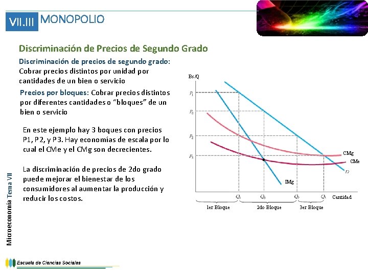 VII. III MONOPOLIO Discriminación de Precios de Segundo Grado Discriminación de precios de segundo