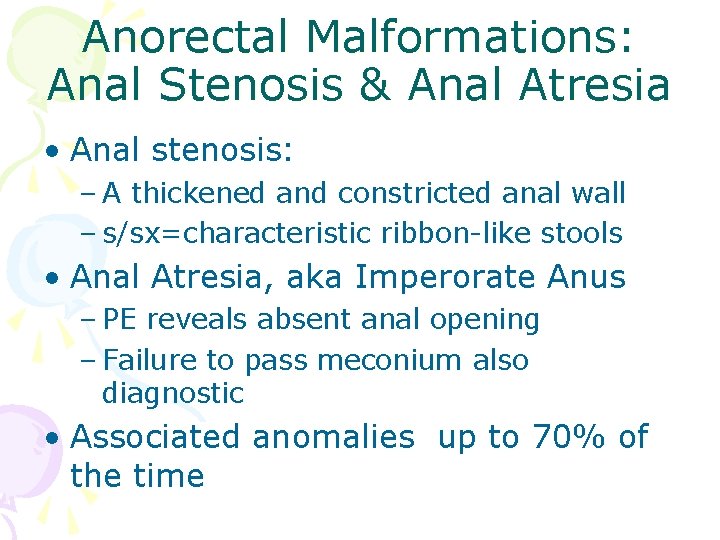 Anorectal Malformations: Anal Stenosis & Anal Atresia • Anal stenosis: – A thickened and Anorectal Malformations: Anal Stenosis & Anal Atresia • Anal stenosis: – A thickened and