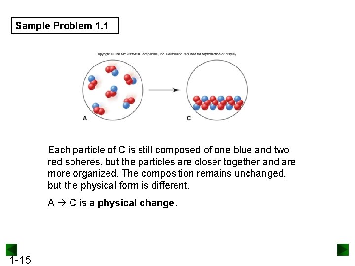 Sample Problem 1. 1 Each particle of C is still composed of one blue