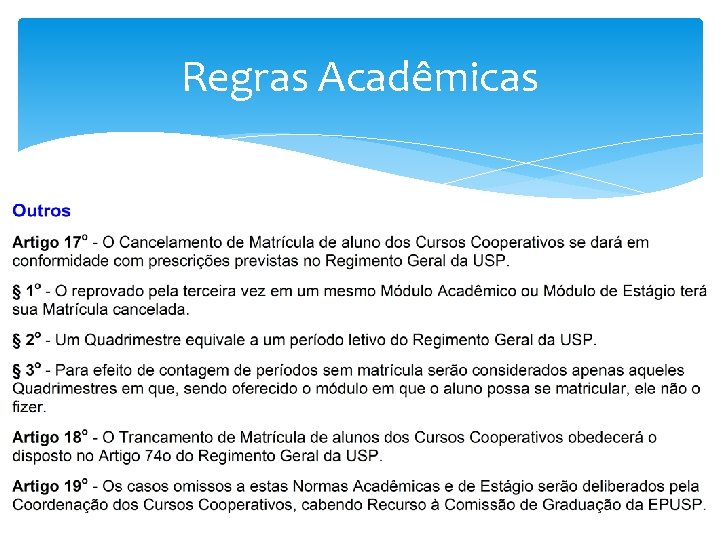 Regras Acadêmicas 