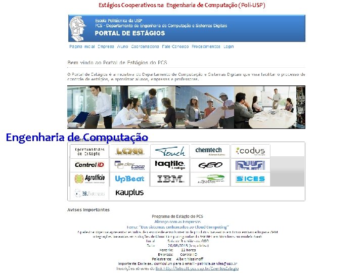 Estágios Cooperativos na Engenharia de Computação (Poli-USP) a Engenharia de Computação 