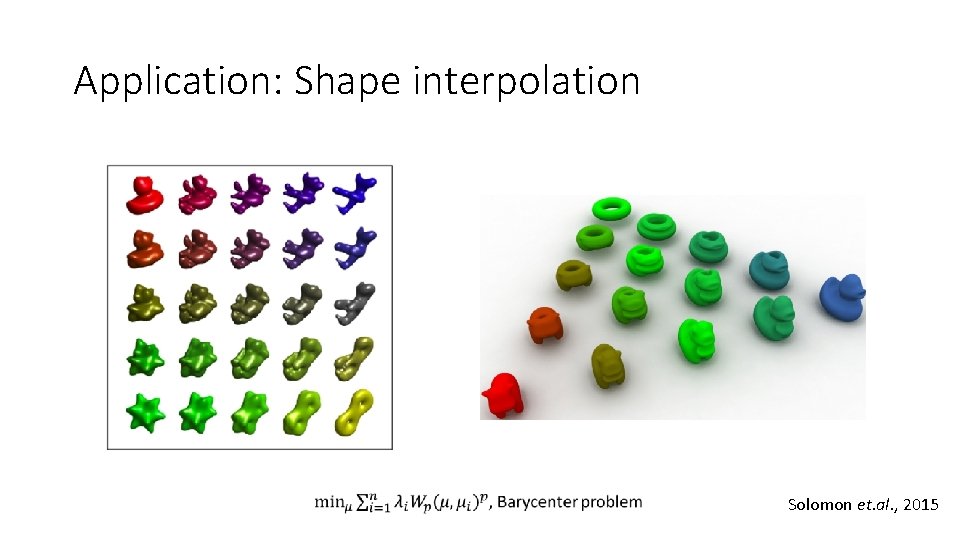 Application: Shape interpolation Solomon et. al. , 2015 Application: Shape interpolation Solomon et. al. , 2015