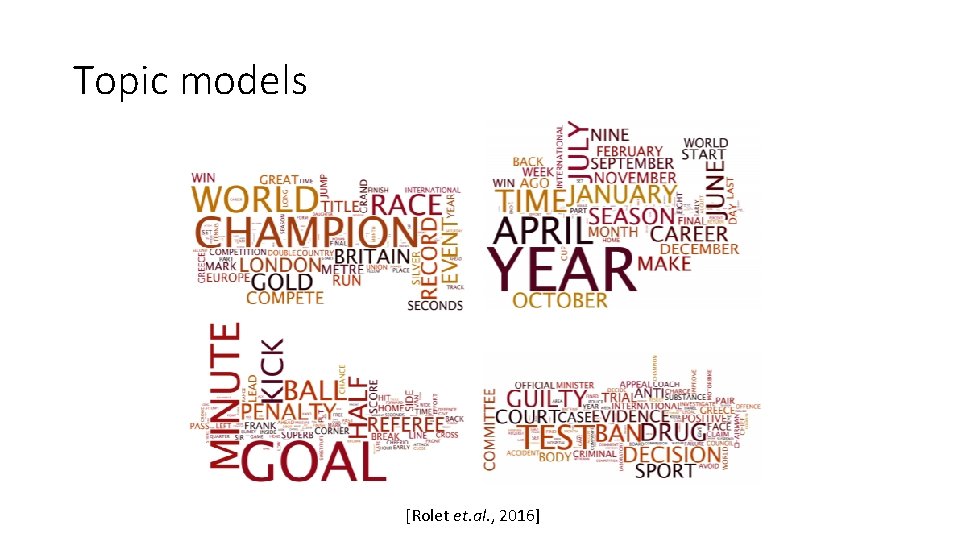 Topic models [Rolet et. al. , 2016] 