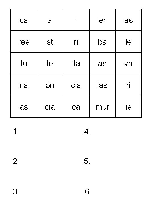 ca a i len as res st ri ba le tu le lla as