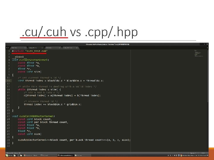 . cu/. cuh vs. cpp/. hpp 
