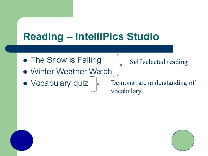 Reading – Intelli. Pics Studio l l l The Snow is Falling Self selected