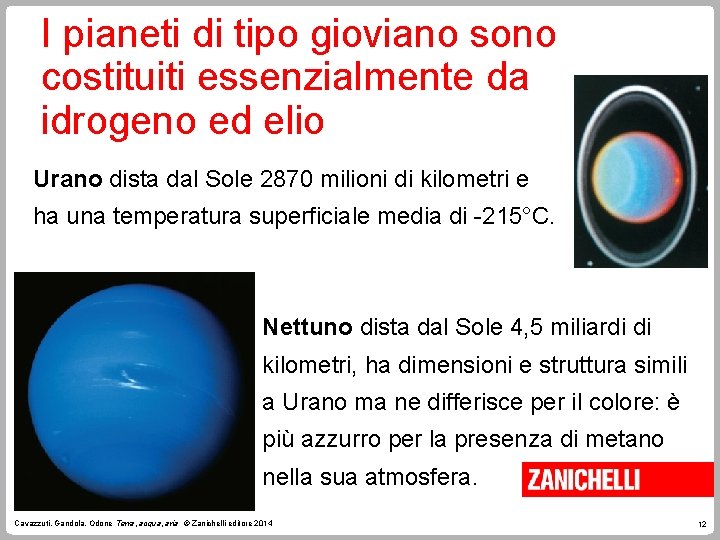I pianeti di tipo gioviano sono costituiti essenzialmente da idrogeno ed elio Urano dista I pianeti di tipo gioviano sono costituiti essenzialmente da idrogeno ed elio Urano dista