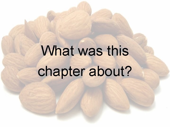 What was this chapter about? 