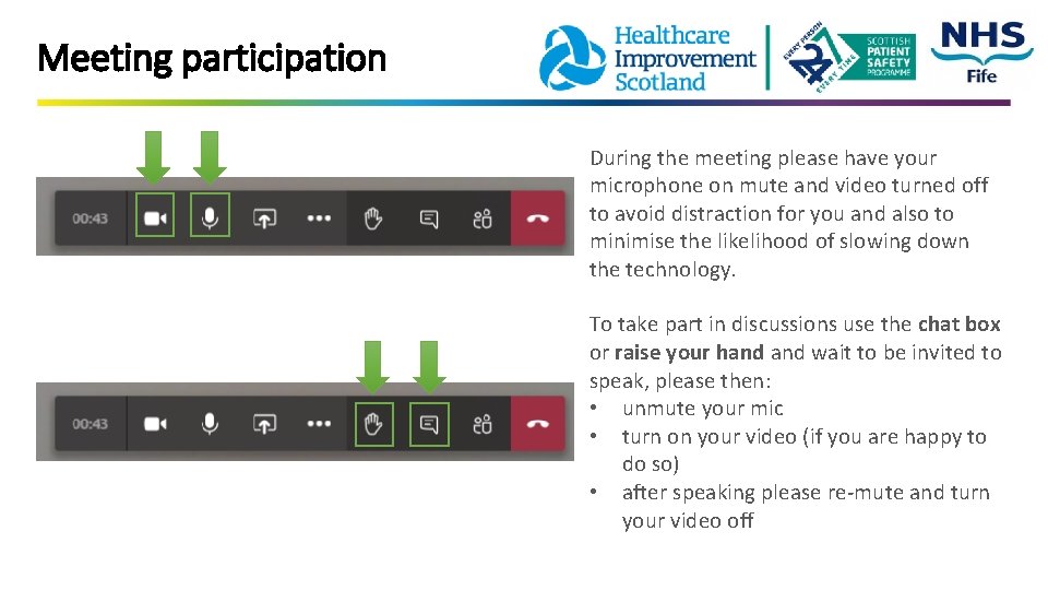 Meeting participation During the meeting please have your microphone on mute and video turned