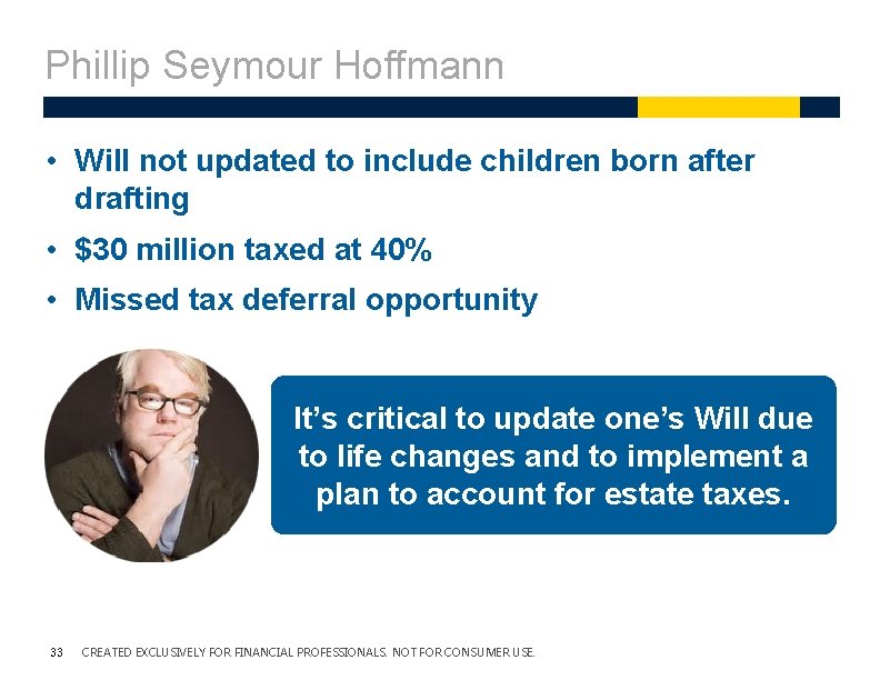 Phillip Seymour Hoffmann • Will not updated to include children born after drafting • Phillip Seymour Hoffmann • Will not updated to include children born after drafting •
