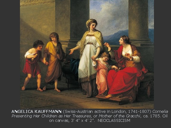 ANGELICA KAUFFMANN (Swiss-Austrian active in London, 1741 -1807) Cornelia Presenting Her Children as Her