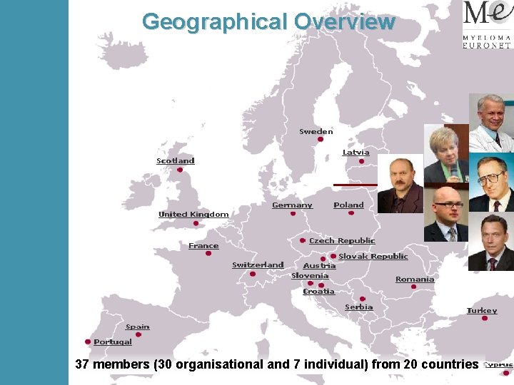 Geographical Overview 37 members (30 organisational and 7 individual) from 20 countries 