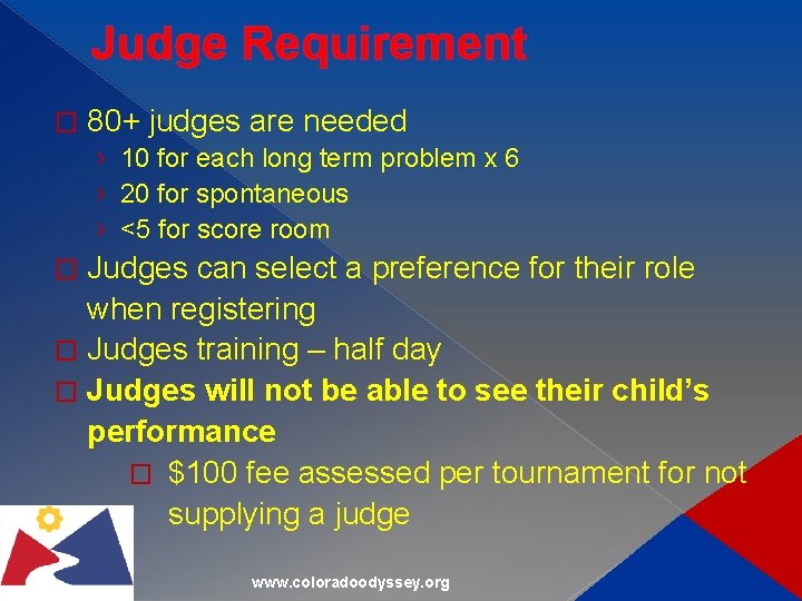 Judge Requirement � 80+ judges are needed › 10 for each long term problem