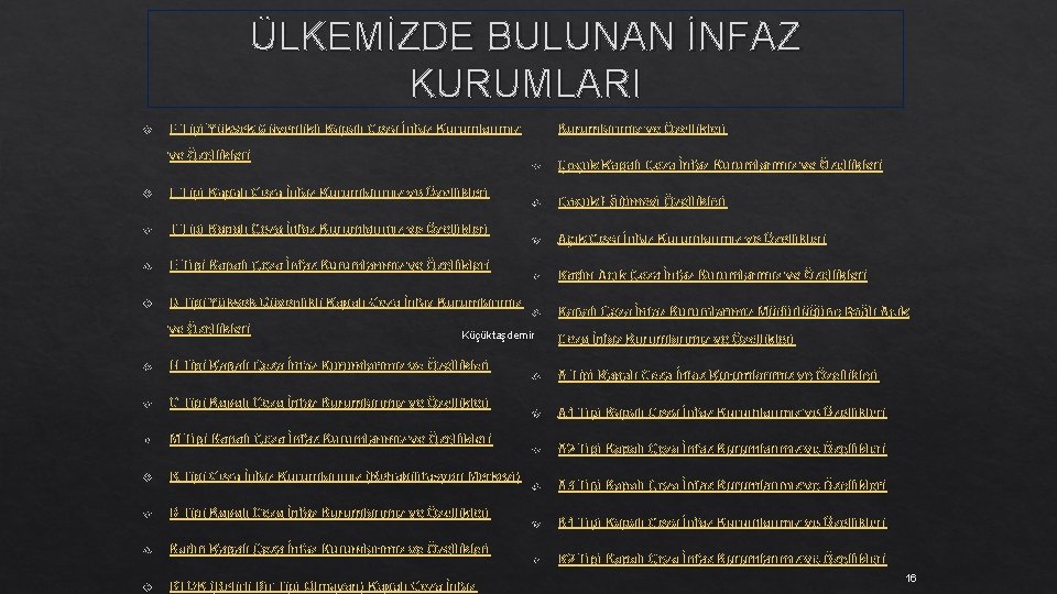 ÜLKEMİZDE BULUNAN İNFAZ KURUMLARI F Tipi Yüksek Güvenlikli Kapalı Ceza İnfaz Kurumlarımız ve Özellikleri