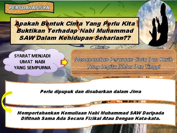 PERSOALANNYA Apakah Bentuk Cinta Yang Perlu Kita Buktikan Terhadap Nabi Muhammad SAW Dalam Kehidupan PERSOALANNYA Apakah Bentuk Cinta Yang Perlu Kita Buktikan Terhadap Nabi Muhammad SAW Dalam Kehidupan