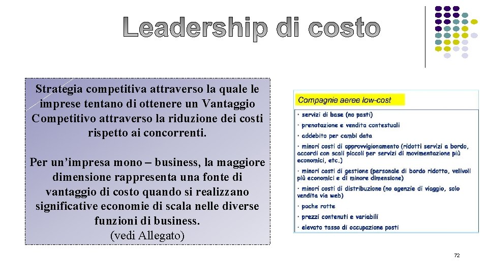 Strategia competitiva attraverso la quale le imprese tentano di ottenere un Vantaggio Competitivo attraverso