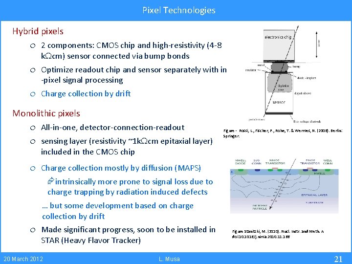 Pixel Technologies Hybrid pixels ¦ 2 components: CMOS chip and high-resistivity (4 -8 k.